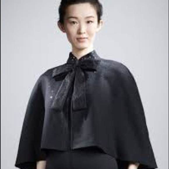 PRABAL Gurung Sequin and Bow Winter Cape NWOT - Picture 3 of 8